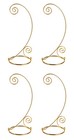 10 Inch Tall Gold Plated Brass Ornament Display Hanger Stands - 4 Pack