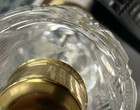 Vintage Waterford Crystal Herringbone Mid Century Modern Table Desk Brass Lamp