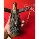 Vintage San Charbel Statue With Milagros Hand Carved Wood Mexico Folk Art