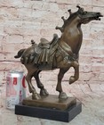 Antiquity Chinese 100  Bronze Ware Dynasty Tang War Horse Success Statue Deal