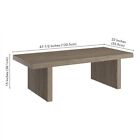 Soren 48  Wide Rectangular Coffee Table In Antiqued Gray Oak