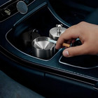 Stainless Steel Car Ashtray With Lid  Smell Proof Portable Detachable - Silver