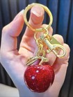 Coach Red Apple Bag Charm Keychain Resin Metal Brass Purse Decoration
