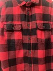 Red Black Buffalo Plaid Flannel Shirt Long Sleeve Button Up L