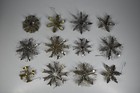 12 Vintage Aluminum Snowflake Christmas Tree Ornaments Ooak Handmade Mcm Metal