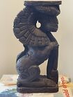 Antique Vintage Indian Wooden Statue Carving Of Hindu Mythical Lion Yali 11 1 2   
