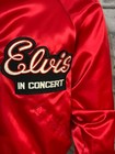 Vintage 70s Elvis In Concert Road Crew Tour Red Satin Bomber Jacket Mens L Retro