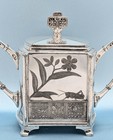 Victorian Antique Pairpoint Silver Plate Figural Aesthetic Tea Box Covered Sugar