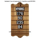 Hymn Board  Wall Mount Hymn Board With Numerals letters  Pecan Stain Solid Wood