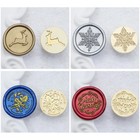 Wax Seal Stamp Set  Vintage 4 Pieces Christmas Sealing Wax Stamp Heads   1 Wo   