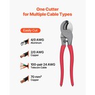 Uimoso High Leverage Cable Cutter 235 Mm For Aluminum And Copper Wires