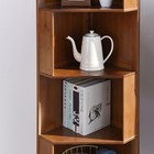 Balanbo Corner Bookshelf Display Bookcase Cabinet Solid Bamboo Shelf Organizer