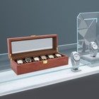 6-compartment Vintage Watch Box With Soft Velvet Lining And Clear Lid