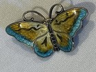 Butterfly Brooch Jens Eric Hroar Prydz 925s Sterling Enamel Norway C1920 Used