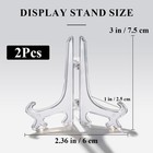 Funzhan 2pcs Small Clear Acrylic Plate Stands For Display 3 Inch 3inch  