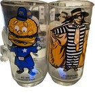 Vintage 1977 Mcdonald s    hamburglar    And  big Mac  Collector Series Glass