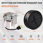 S97017450 Bathroom Vent Fan Motor For Broan Nutone 771-a   120v  70cfm  3000 Rpm
