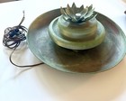 Vintage 1960 s Tabletop Green Metal Flower Lotus Fountain Mcm Mid Century Decor