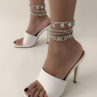 Butterfly Ankle Bracelet For Women Rhinestone Anklets Bulk Adjustable Layered
