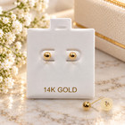 14k Solid Yellow Gold 4mm Ball Stud Earrings Baby Kids Girls Women