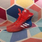 Adidas Box Hog Boxing Shoes Boots Red Blue White High Top Mens Size 12
