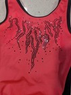 Beautiful Gk Elite Adult Medium Gymnastics Dance Leotard Neon Orange Mesh Back