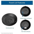 Tervis Tumbler Travel Lid With Slider 16oz   New - Color Black -