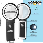 Magnifying Glass With Light And Stand  10x Large Lighted Magnifying Glass 18 Led