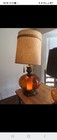 Vintage Rare Mid-century Modern Large Amber 1972 Modern Lamp With Original Shade