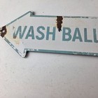 Vintage Wash Golf Balls Here Sign - Golfing Arrow Titleist Ping Porcelain Sign