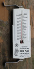 Graphic Near Mint  1950s Era Texaco Cow Town Colorado Old Tin Thermometer Sign