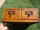 Vintage Globe Wernicke Card Catalog File Cabinet Library Antique Oak 2 Drawer