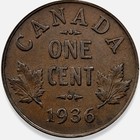 1936 Canada George V Penny Small Cent 1c   Original Surfaces            
