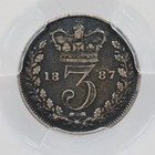 1887 Great Britain Silver Threepence - Pcgs Vf35 - S-3914d  young Head 