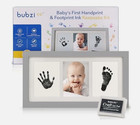 Baby Handprint   Footprint Kit   Photo Frame   Newborn Keepsake   Cool Gray