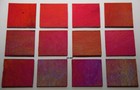 1322 31 - 12 Transparent Iridized Garnet Red  1  X 1  Bullseye 3mm Glass 90 Coe
