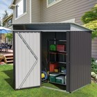 Waterproof Metal Storage Shed - Lockable Door  71 3  H X 77 2  W X 46 5  D  gray
