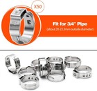 3 4  Inch Pex Stainless Steel Clamp Cinch Rings Crimp Pinch Fitting 50 Pcs