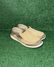 Crocs Mens Size 10 Walu Brown Canvas Slip-on Boat Shoes Comfort Loafers Sneakers