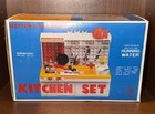 Vintage Golden Toy Play Kitchen Battery Operated Kitchen Set W  Dishes And Box 