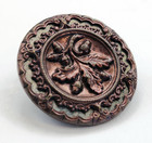 Acorns   Oak Leaves   Large Antique Stamped Pierced Tinted Brass Picture Button
