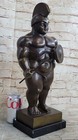 Large Roman Warrior By Botero Bronze Sculpture Marble Base Statue Figurine Decor