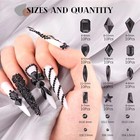 3220pcs Black Glass Nail Rhinestones 120pcs Multi Shapes Flatback Nail Gems  