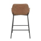 Lumisource Bar Stools 24  Espresso Faux Leather Industrial Counter  set Of 2 