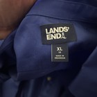 Lands  End Button Down Dress Shirt Womens Royal Blue Long Sleeve Cotton Size Xl