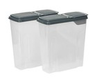 Mainstays 2-pack Cereal Keeper  Plastic  24 Cup - Dark Gray Lid 