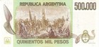 Argentina 500 000 Pesos Year 1980 83 Pick P309  2  Unc - Unc