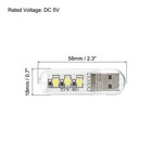 3pcs Usb Night Light Portable Plug-in Mini Led Lamp Stick 3 Beads  White