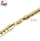 Men s 6 Mm Solid 14k Yellow Gold Plated Miami Cuban Link Chain Necklace 24  