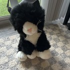 New Black   White Cat Plush Stuffed Animal  Small 6-14 In  Washable
